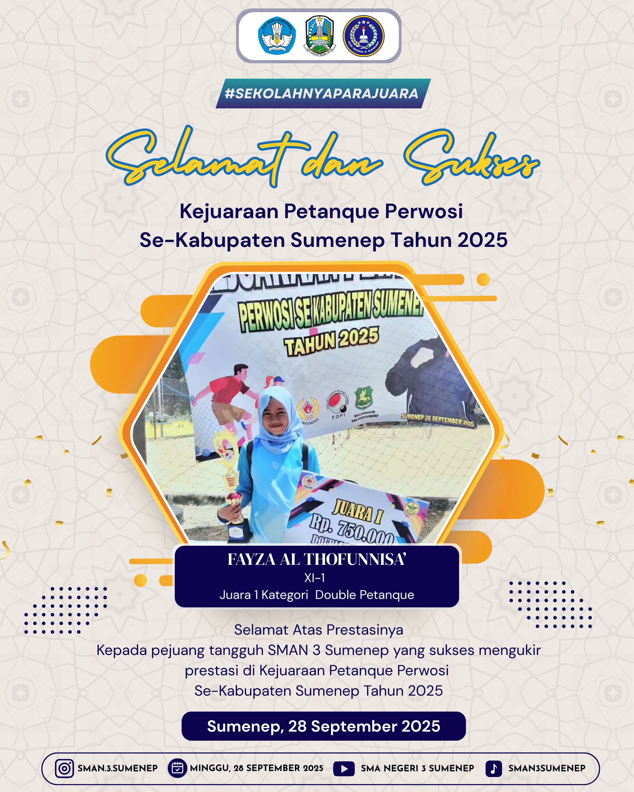 FAYZA AL THOFUNNISA_ XI I JUARA 1 DOUBLE PETANQUE TAHUN 2025 SMAN 3 SUMENEP